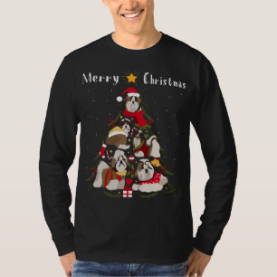 Shih Tzu Christmas Tree Xmas Dog Lover T-Shirt