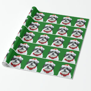 Shih Tzu Christmas Wrapping Paper