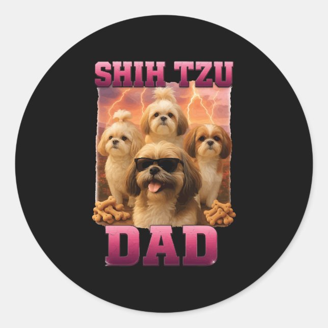 Shih Tzu    Classic Round Sticker (Front)