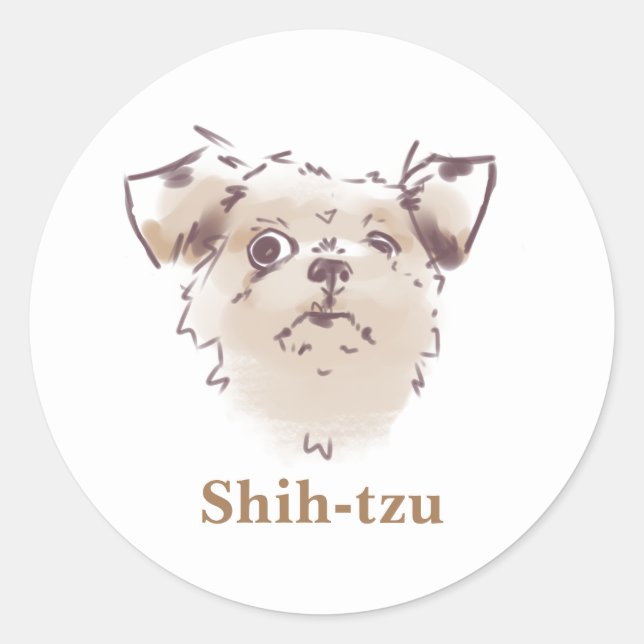 Shih-tzu Classic Round Sticker (Front)