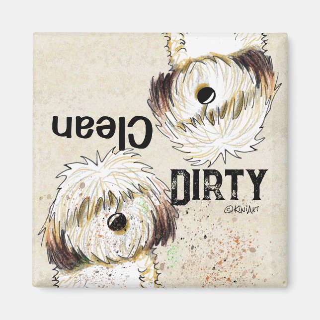 Shih Tzu Clean Dirty Dishwasher magnet (Front)