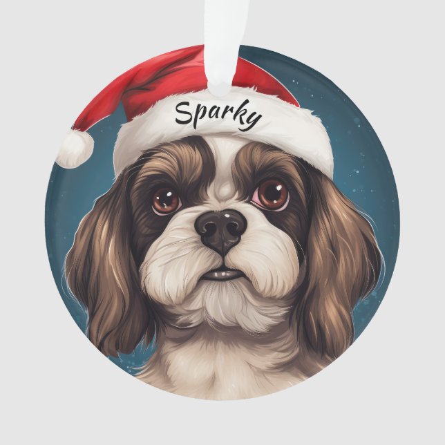 Shih Tzu Custom Christmas Ornament (Front)