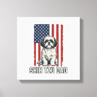 Shih Tzu Dad Patriotic Flag Vintage Dog Shirt_1