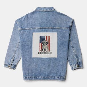 Shih Tzu Dad Patriotic Flag Vintage Dog Shirt_1 Denim Jacket
