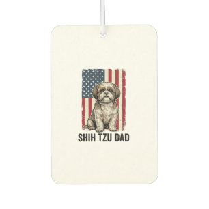 Shih Tzu Dad Patriotic Vintage Dog Shirt Design_1 Car Air Freshener