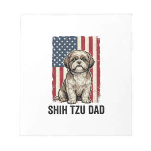 Shih Tzu Dad Patriotic Vintage Dog Shirt Design_1 Notepad