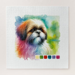 Shih Tzu Dog 200924AREF131 - Watercolor Jigsaw Puzzle