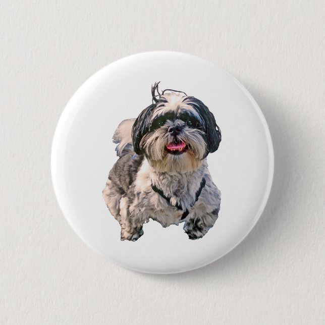 Shih Tzu Dog 6 Cm Round Badge (Front)