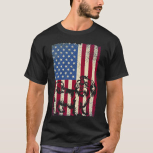 Shih Tzu Dog American Flag Dog T-Shirt