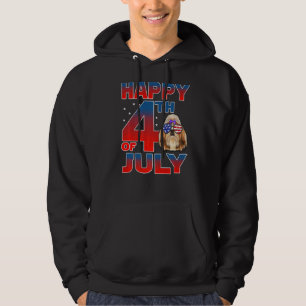 Shih Tzu Dog American Flag Glasses Happy 4th Of Ju Hoodie