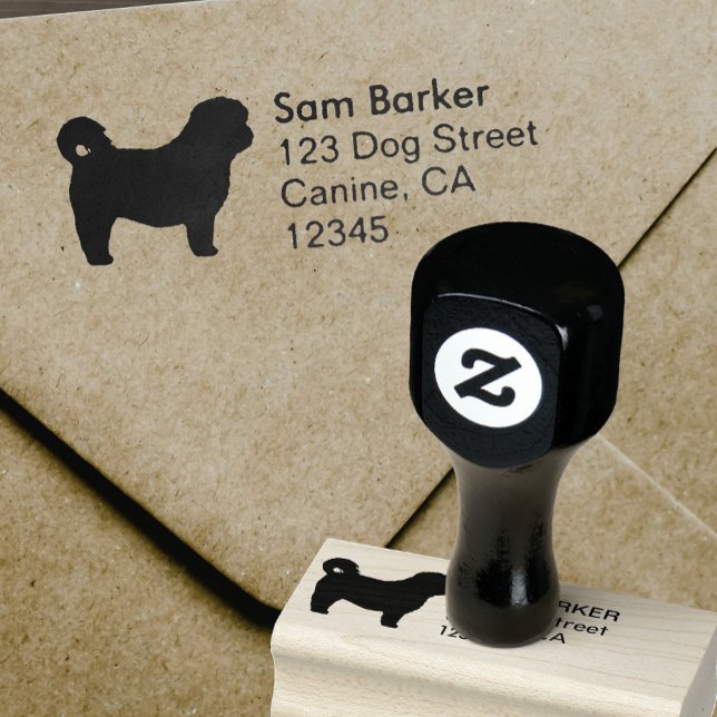 Shih Tzu Dog Breed Silhouette Return Address Rubber Stamp (Creator Uploaded)