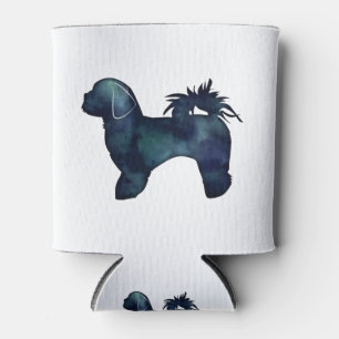Shih Tzu Dog Breed Silhouette Watercolor Can Cooler