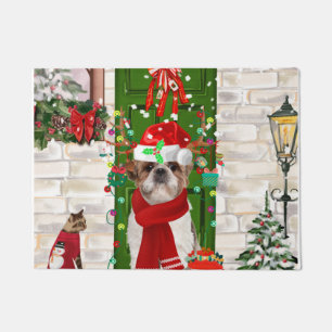 Shih Tzu Dog Christmas Doormat