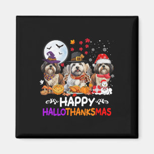 Shih Tzu Dog Christmas Happy Hallothankmas Thanksg Magnet