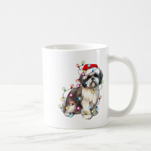Shih Tzu Dog Christmas Lights Xmas Cute Coffee Mug