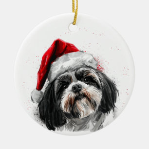 Shih Tzu Dog Christmas Personalized Ceramic Tree Decoration