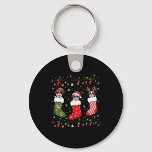 Shih Tzu Dog Christmas Socks Santa Elf Reindeer Xm Key Ring