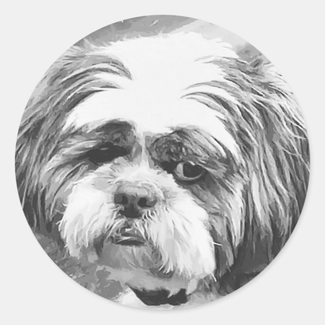SHIH TZU DOG  CLASSIC ROUND STICKER (Front)