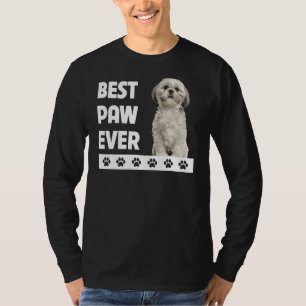 Shih Tzu Dog Dad Fathers Day Best Paw Ever Doggy D T-Shirt