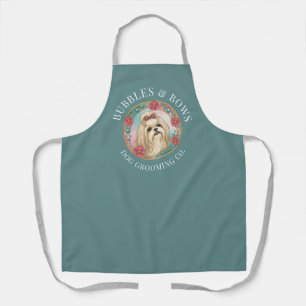 Shih Tzu Dog Grooming Apron Deluxe Teal