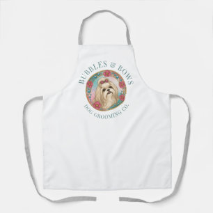 Shih Tzu Dog Grooming Apron Deluxe White