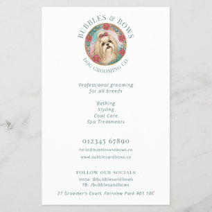 Shih Tzu Dog Grooming Salon Flyer