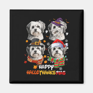 Shih Tzu Dog Hallothanksmas Halloween Thanksgiving Magnet