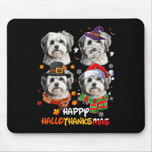 Shih Tzu Dog Hallothanksmas Halloween Thanksgiving Mouse Mat
