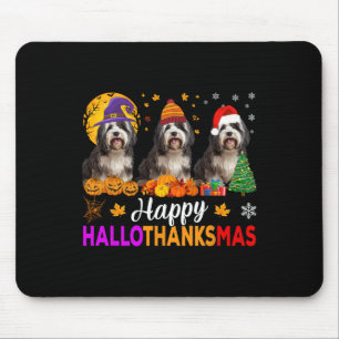 Shih Tzu Dog Halloween Christmas Hallothanksmas 1 Mouse Mat
