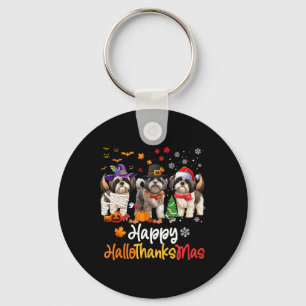 Shih Tzu Dog Halloween Christmas Happy Hallothanks Key Ring