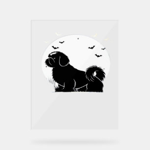 Shih Tzu Dog – Halloween Moon Silhouette Classic T Acrylic Sign