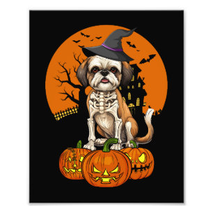 Shih Tzu Dog Halloween Photo Print