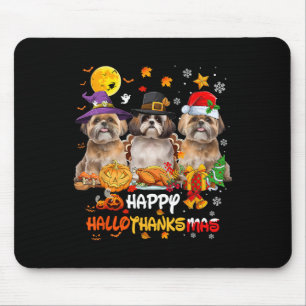 Shih Tzu Dog Happy Halloween Thanksgiving Merry Ch Mouse Mat