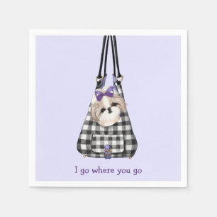 Shih Tzu Dog in a Bag Description Napkin