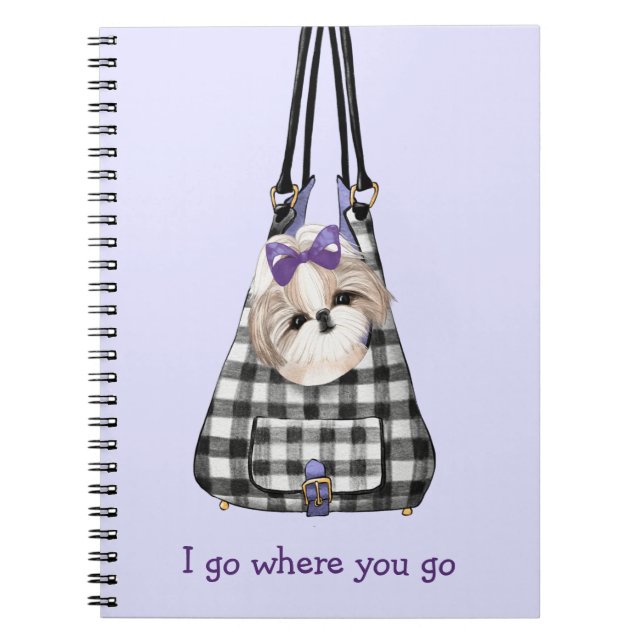 Shih Tzu Dog in a Bag Notebook (Front)
