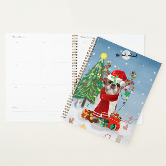 Shih Tzu Dog in Snow Christmas  Planner (Display)