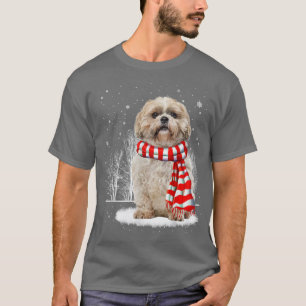 Shih Tzu Dog In The Snow Merry Christmas Winter Gi T-Shirt