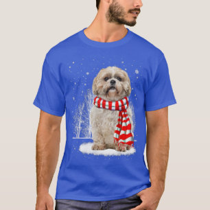 Shih Tzu Dog In The Snow Merry Christmas Winter Gi T-Shirt