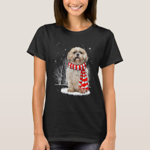 Shih Tzu Dog In The Snow Merry Christmas Winter T-Shirt
