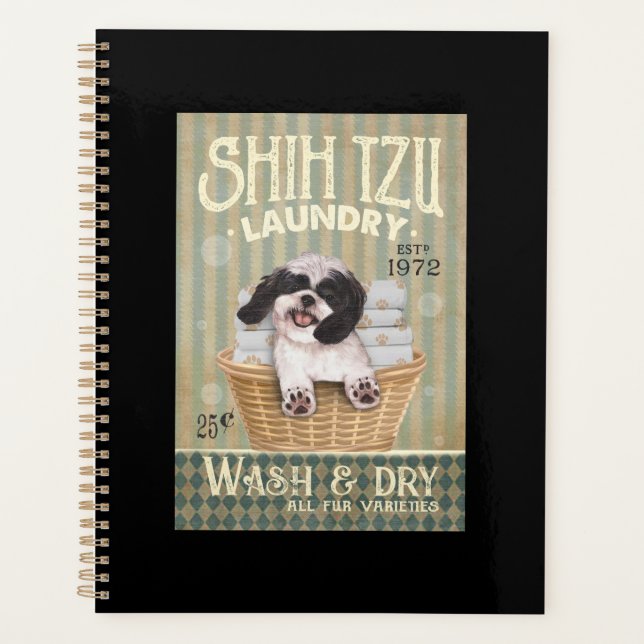 Shih Tzu Dog Laundry Cute Shih Tzu Life Puppy Tzu Planner (Front)