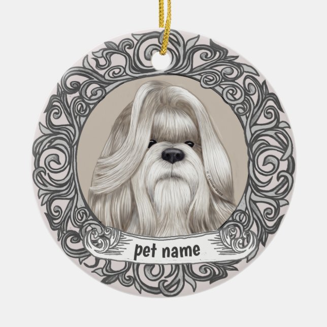 Shih Tzu Dog Loving Memory ornament (Front)