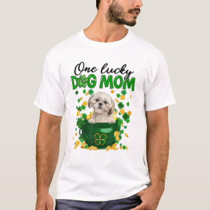 Shih Tzu Dog Mum Irish Green Shamrock St Patrick's T-Shirt