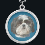 Shih Tzu Dog Necklace<br><div class="desc">This little Shih Tzu dog with his cute cuddly face adds appeal that any pet lover will like.  It’s especially nice on this necklace.</div>