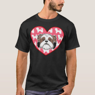 Shih Tzu Dog on Heart T-Shirt