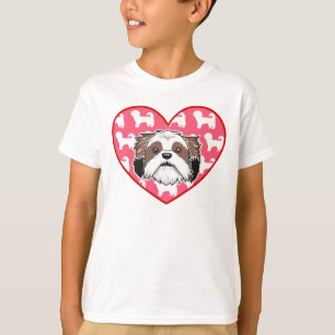 Shih Tzu Dog on Heart T-Shirt