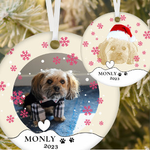 Shih Tzu Dog Personalised Hand Drawing Ceramic Tree Decoration