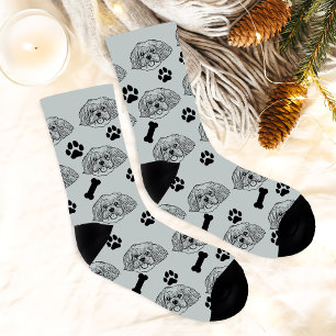 Shih Tzu Dog Personalised Hand Drawing Socks