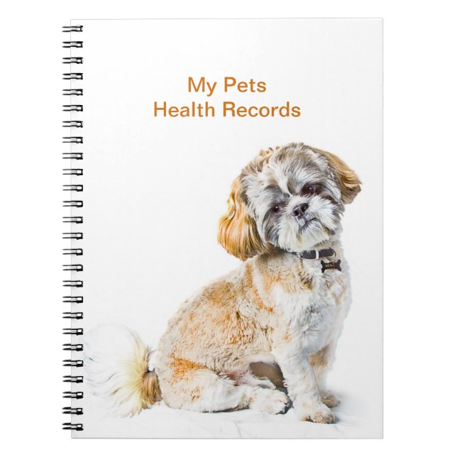 Shih Tzu Dog Pet Health Record Notebook (Front)