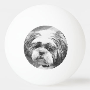 SHIH TZU DOG PING PONG BALL