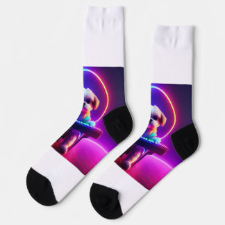 shih tzu dog playing piano  socks